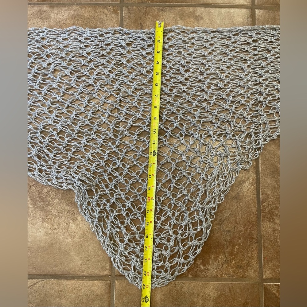 Crochet Grey and Silver Wrap - Picture 7 of 8